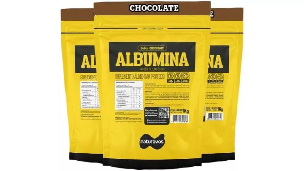 pó de albumina com sabor de chocolate