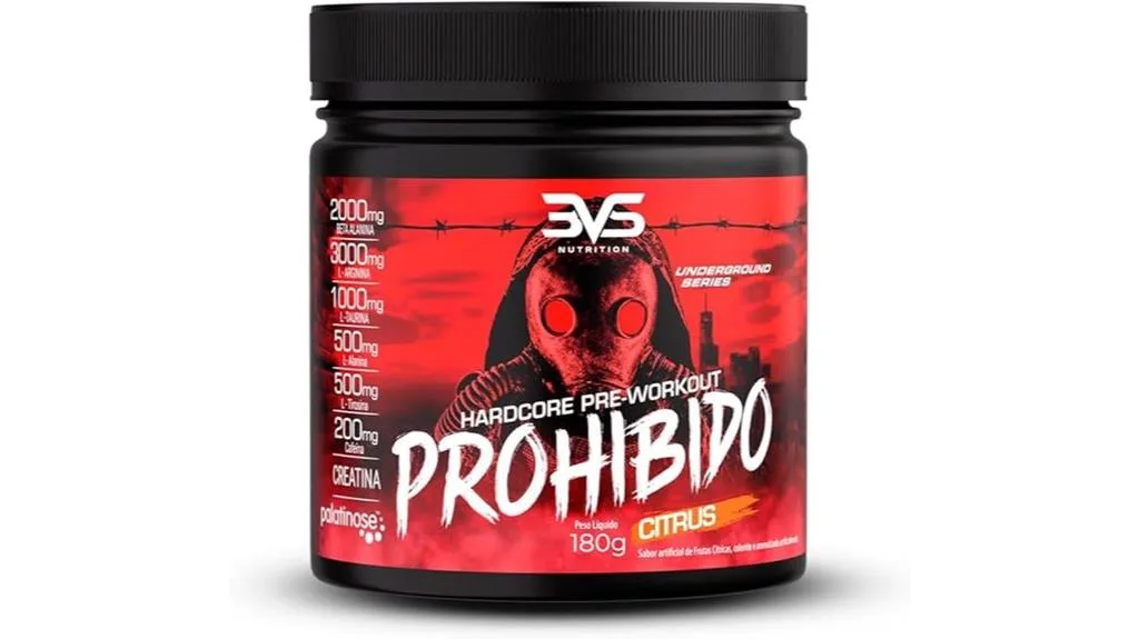 suplemento pré-treino com sabor cítrico