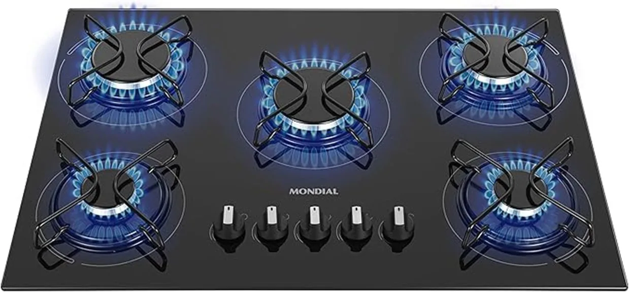 fogão a gás de cinco bocas