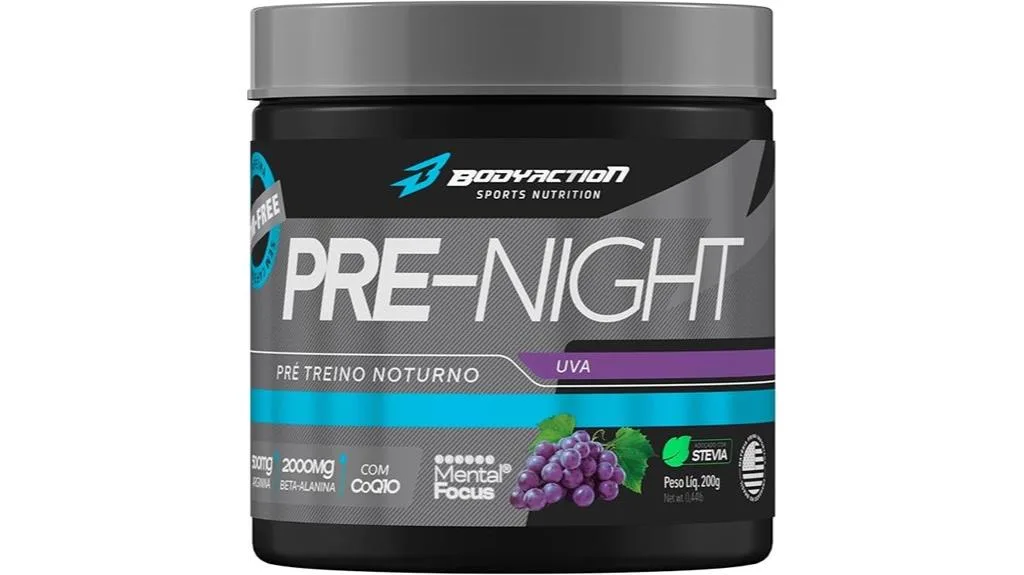 suplemento pré-treino noturno sabor uva