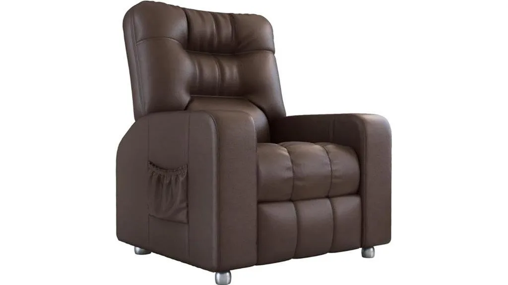 cadeira reclinável marrom de couro