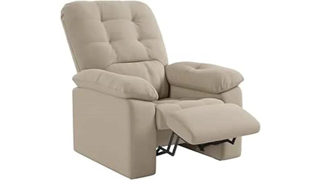 cadeira reclinável de camurça cappuccino