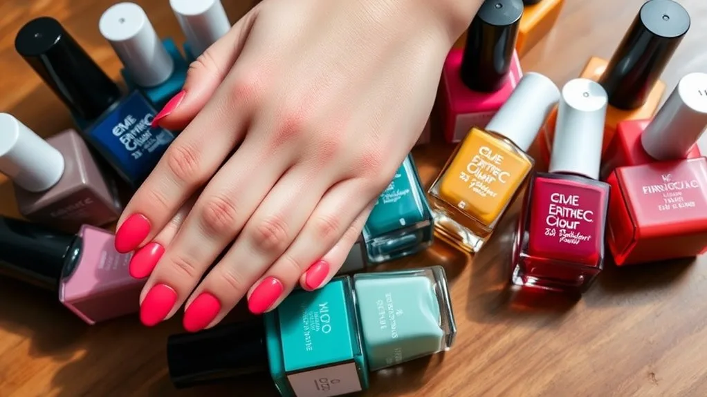 seleção de esmalte em gel