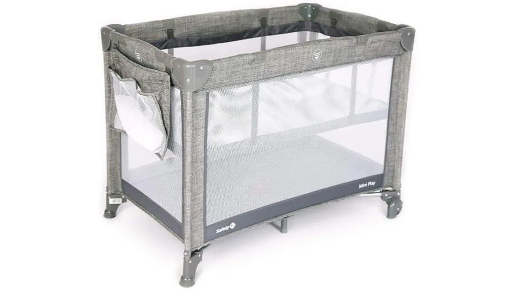 mini berço de denim cinza