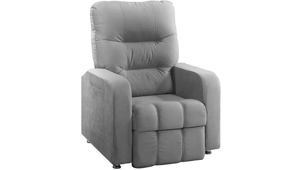 cadeira reclinável de suede cinza