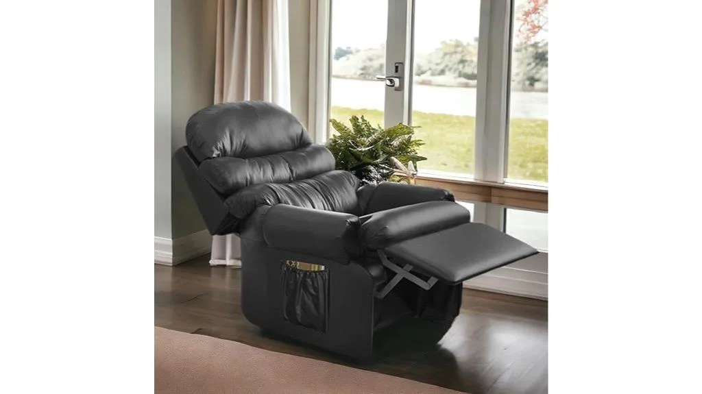 poltrona reclinável de couro conforto