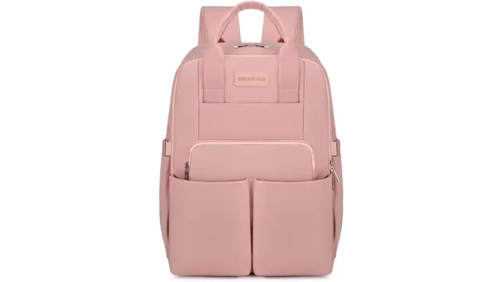mochila maternidade rosa claro