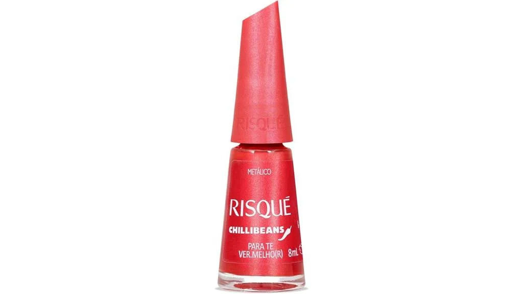 esmalte de unha vermelho metálico