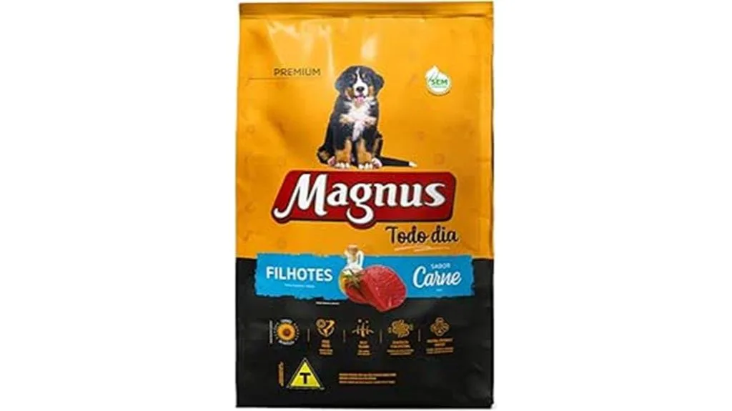 ração para filhotes sabor carne bovina