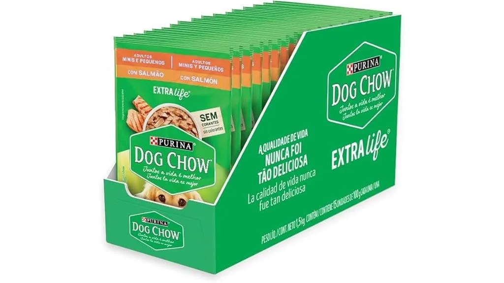 pacote de ração úmida para cães
