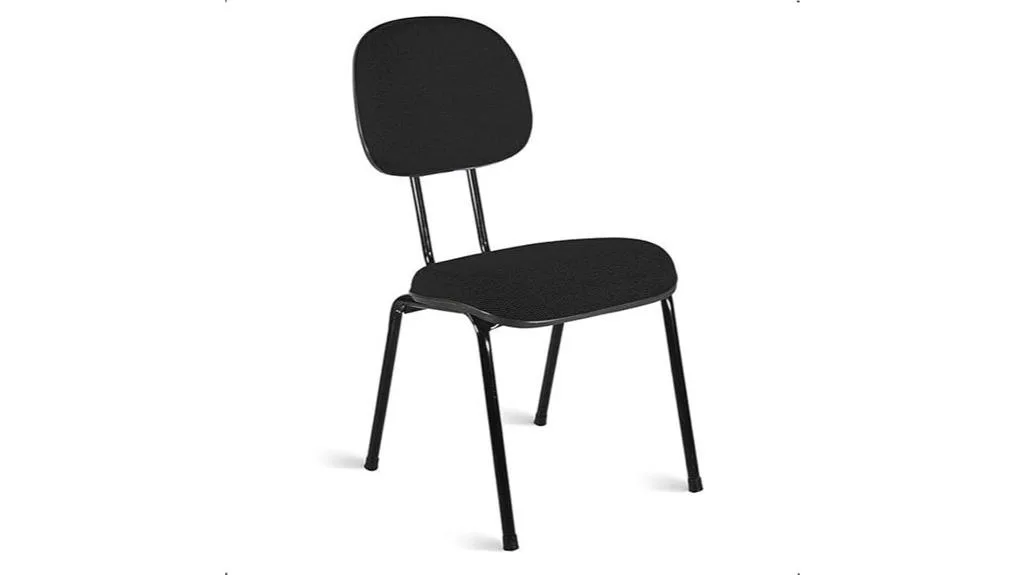 cadeira de escritório estofada preta
