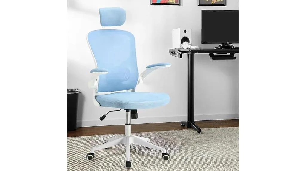 cadeira de escritório ergonômica azul