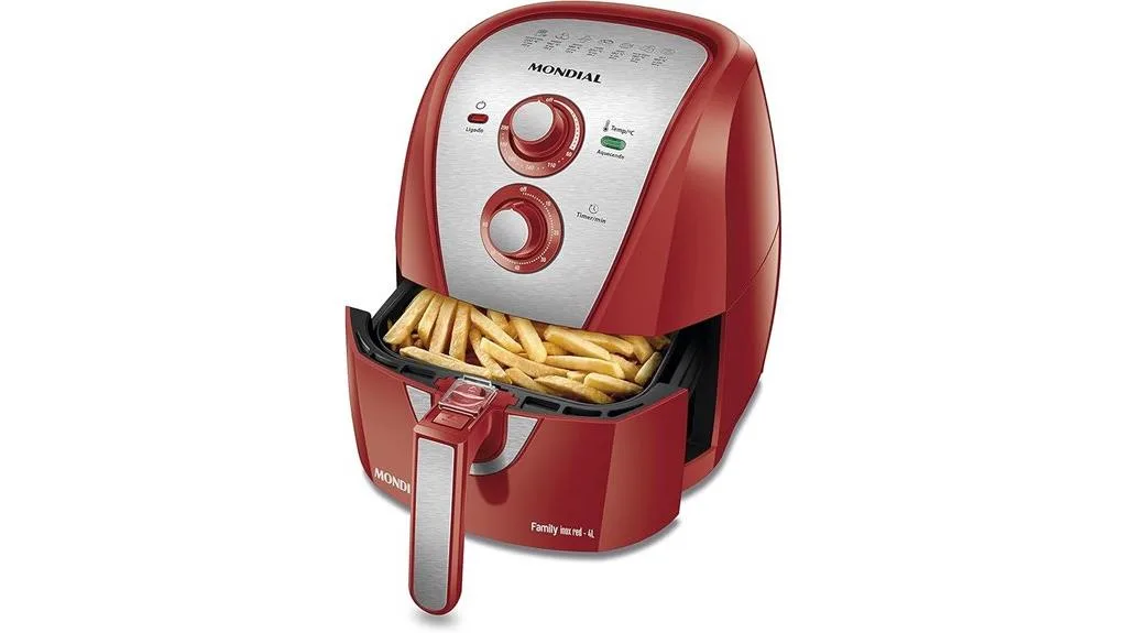 fritadeira a ar inoxidável vermelha